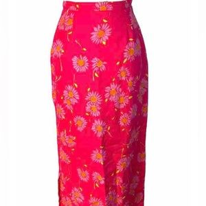 💕Vintage 90’s Lilly Pulitzer Pink Daisy Feminine Maxi Skirt